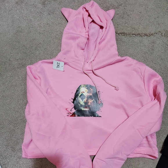 Joaquin Phoenix cat ear crop hoodie - Picture 3 of 5
